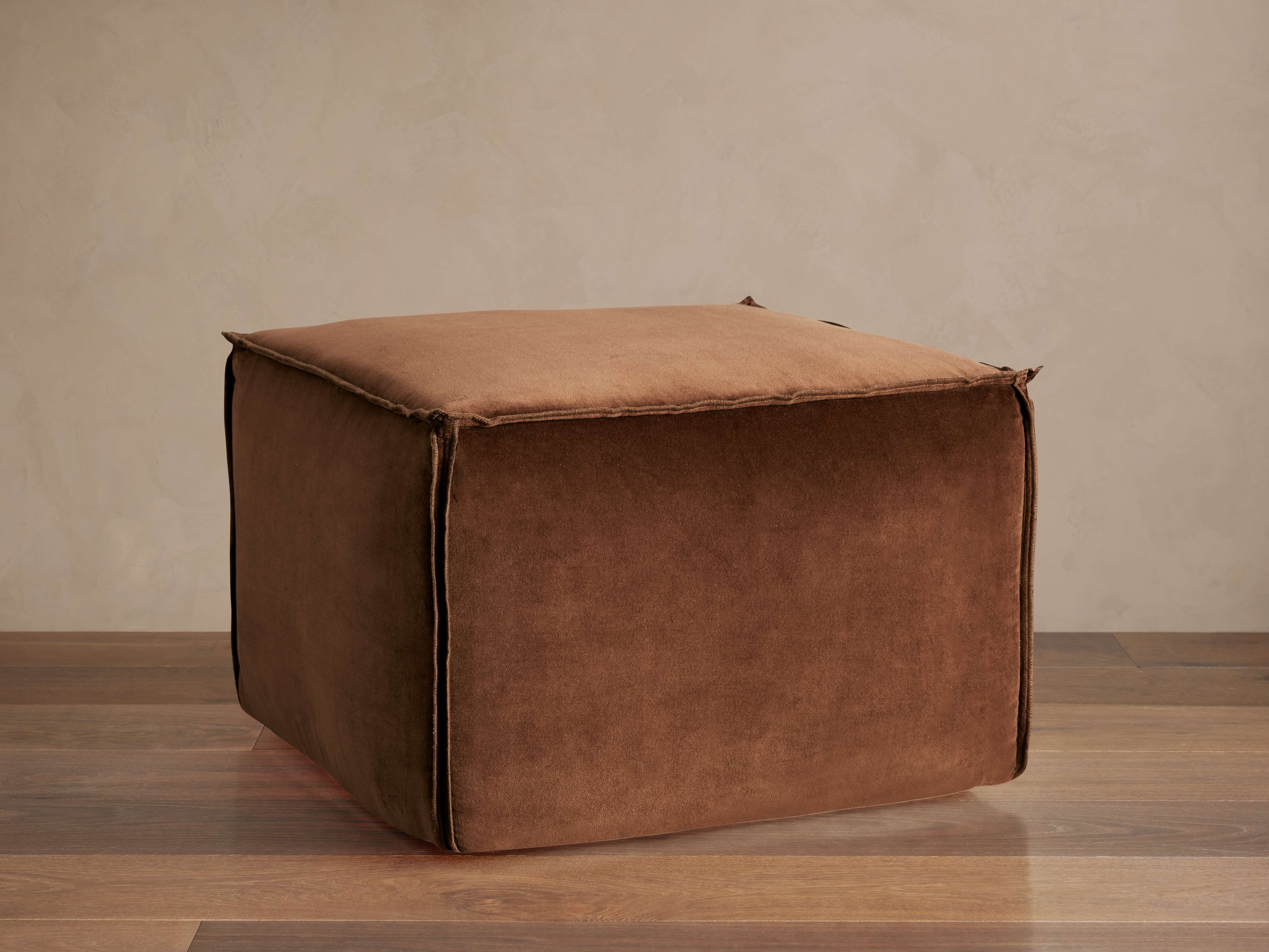 Washed Pouf Velvet 23" in Brown  Russet  - Image 0