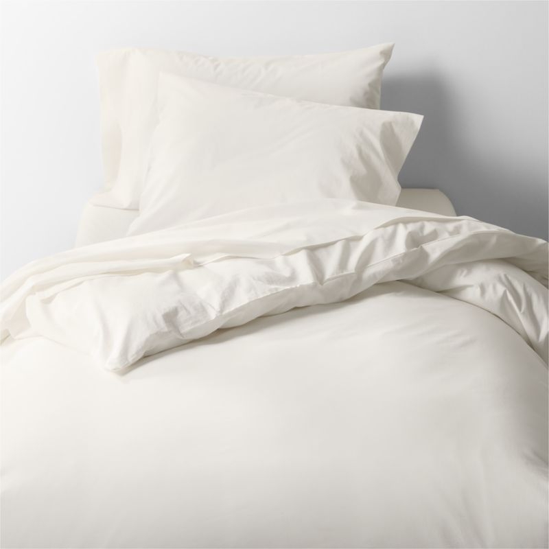 CozyCloud Washed Organic Cotton Pampas Ivory Twin XL Sheet Set - Image 2