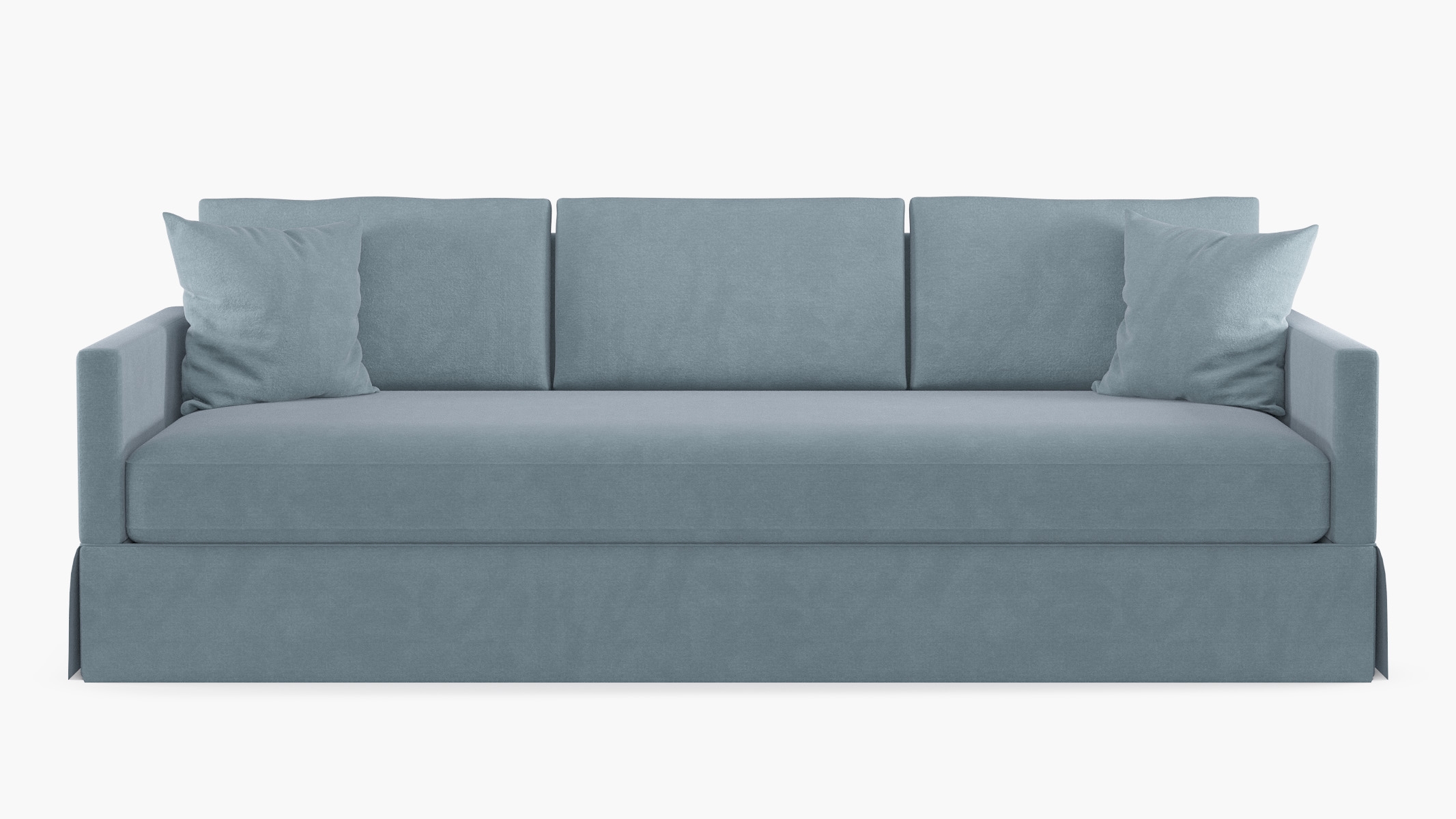 Skirted Track Arm Sofa, Heron Luxe Velvet, Extra Deep (43") - Image 0