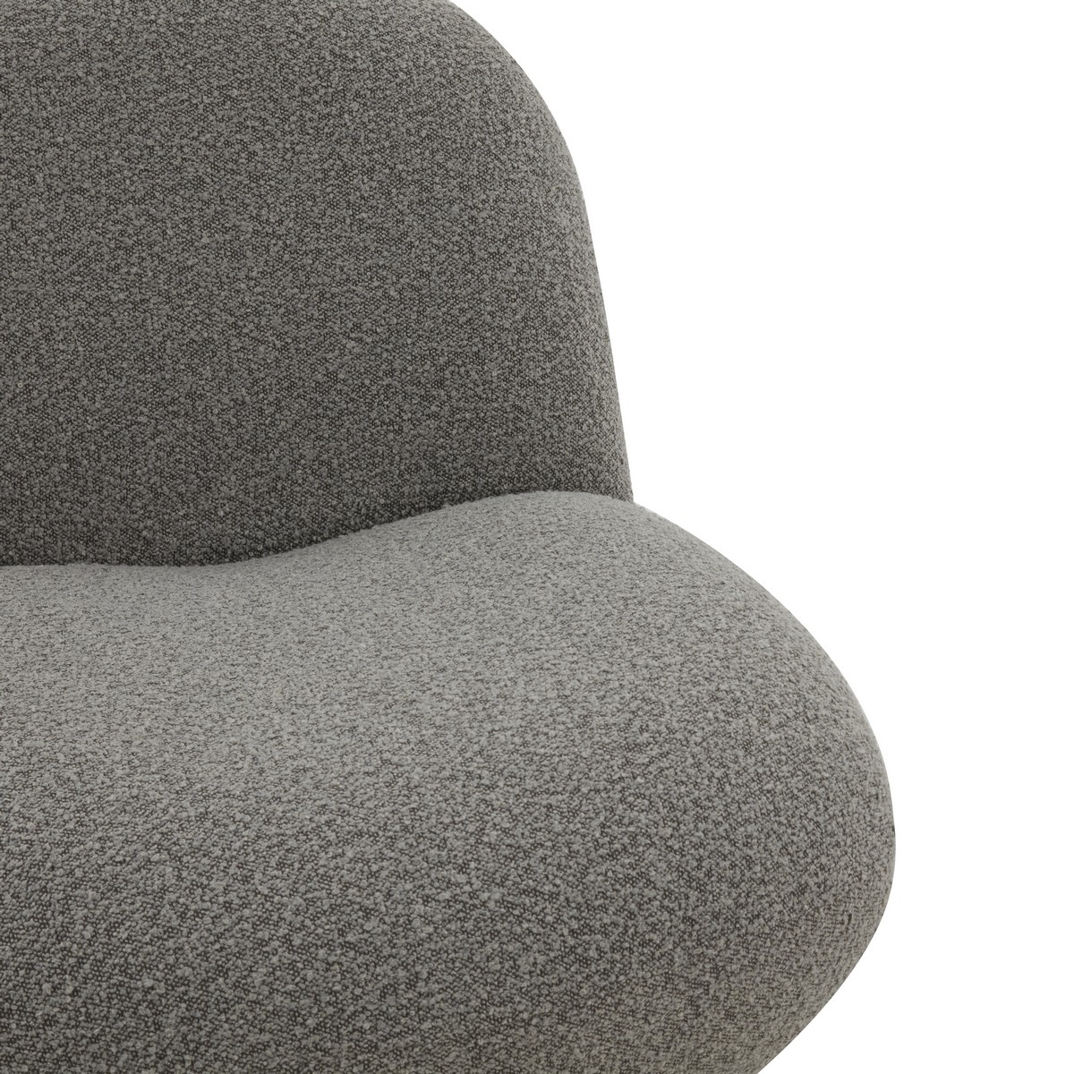 Stevie Boucle Accent Chair - Light Grey/Black - Image 2