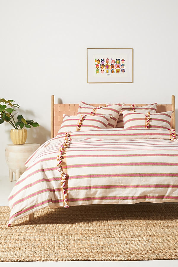 Woven Natalya Duvet Cover By Anthropologie in Pink Size FULL - Image 0