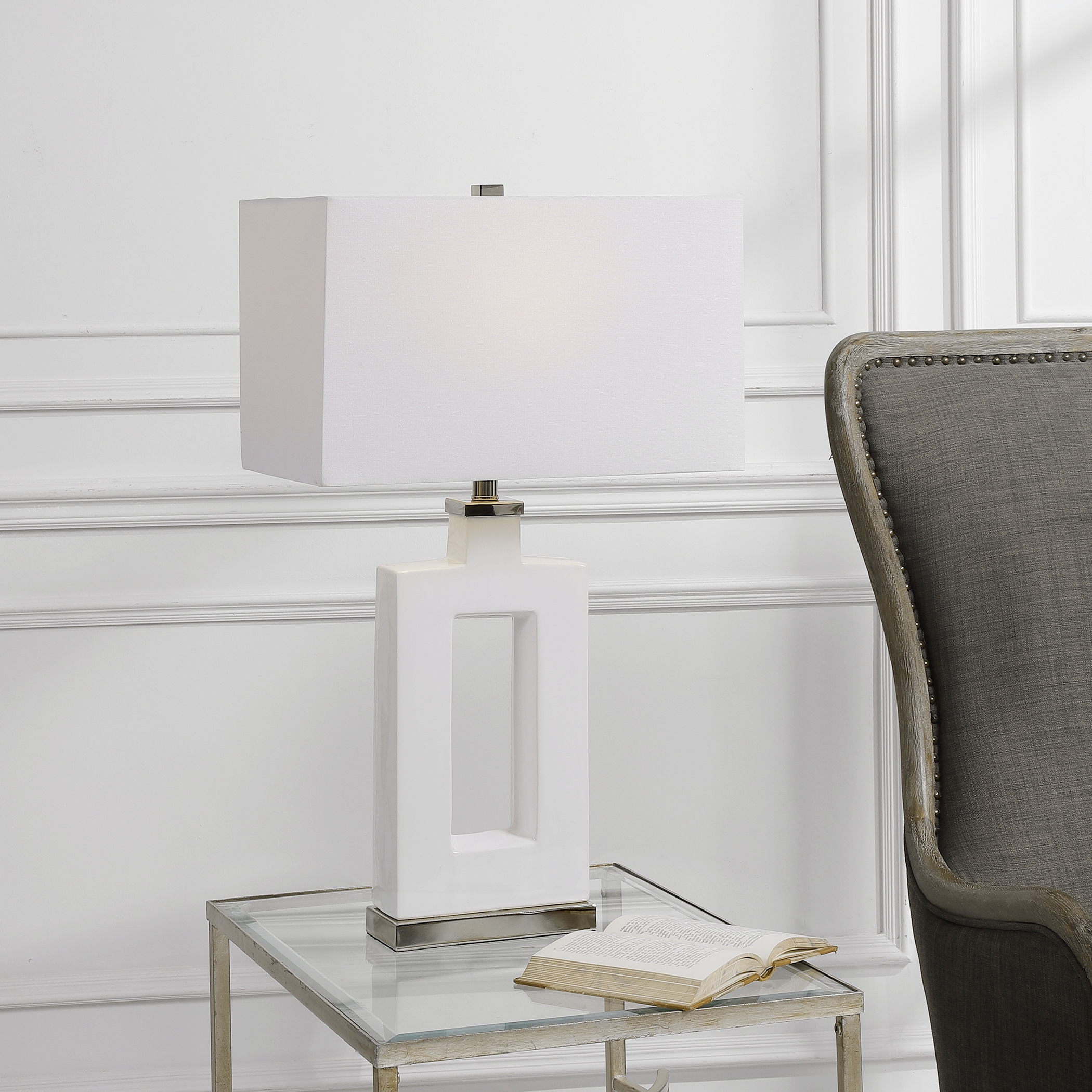 Entry Modern White Table Lamp - Image 1