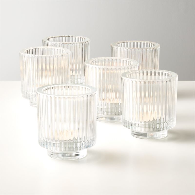 Ezra Glass Tealight Candle Holders Set of 6 - Image 1