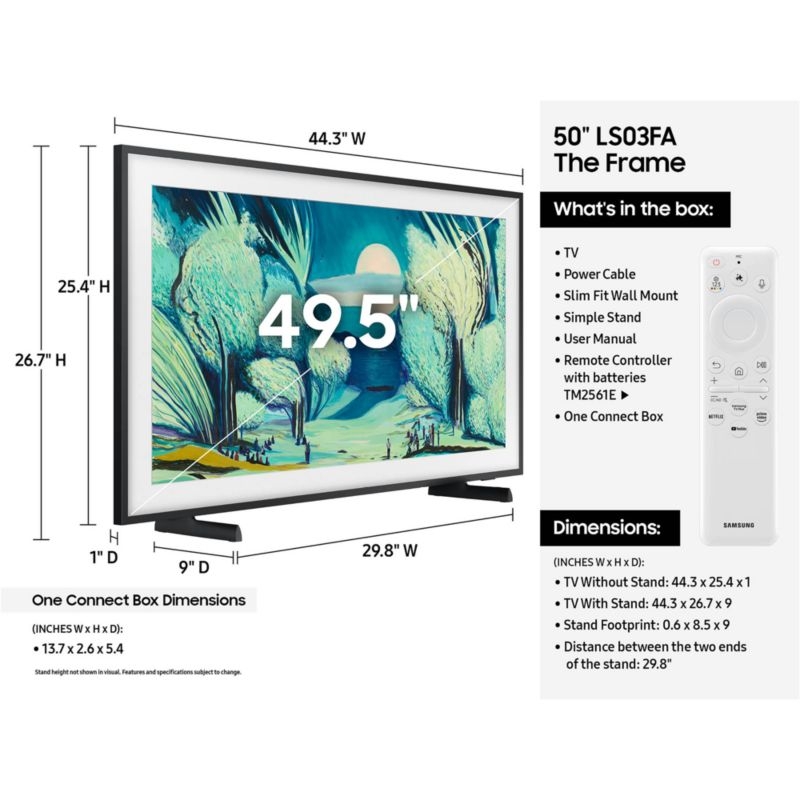 Samsung 50" Class LS03D The Frame Series Art Mode QLED 4K TV - Image 7