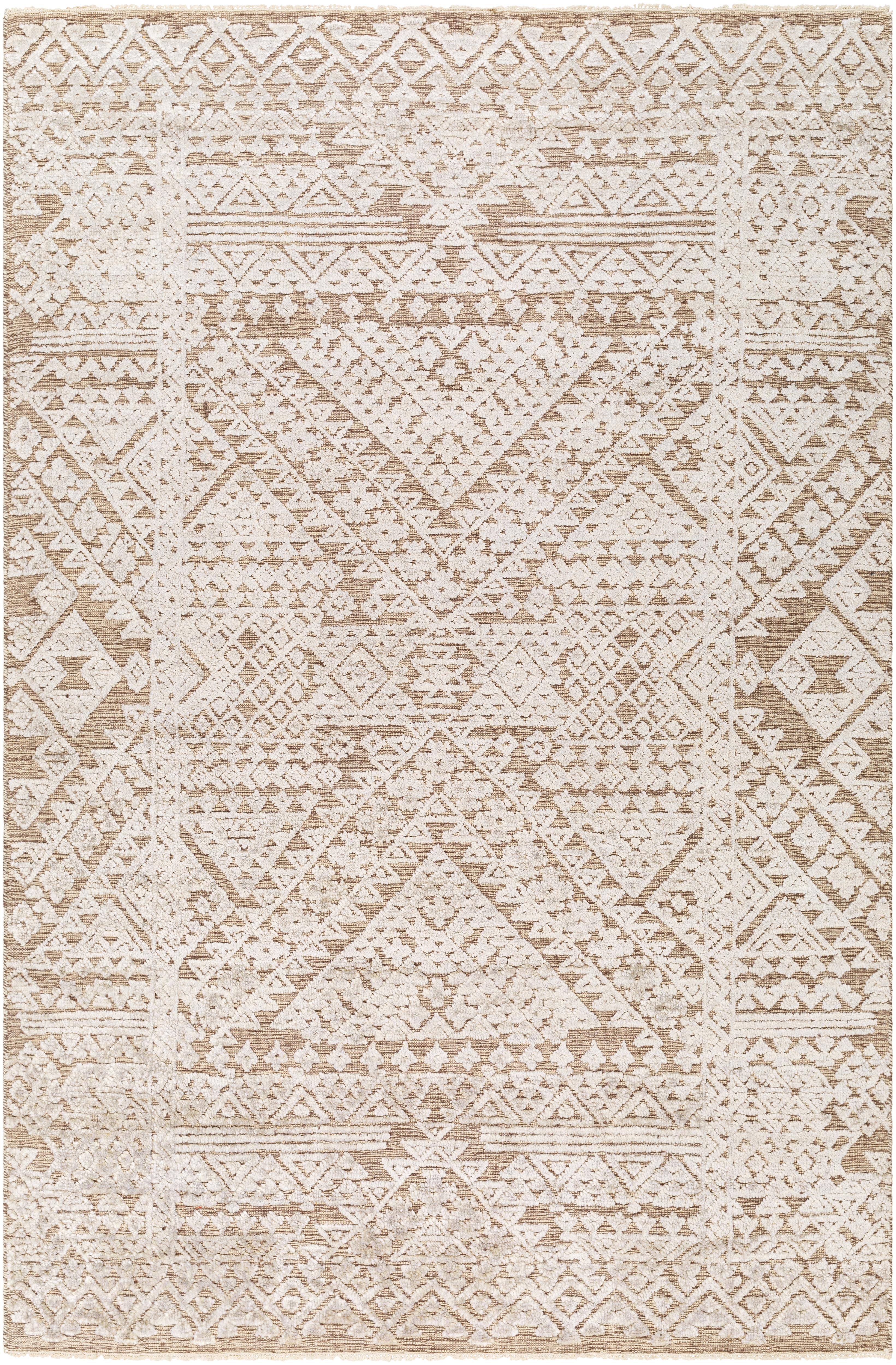 Amina Beige Indoor 6' x 9' Handmade Rug - Image 0