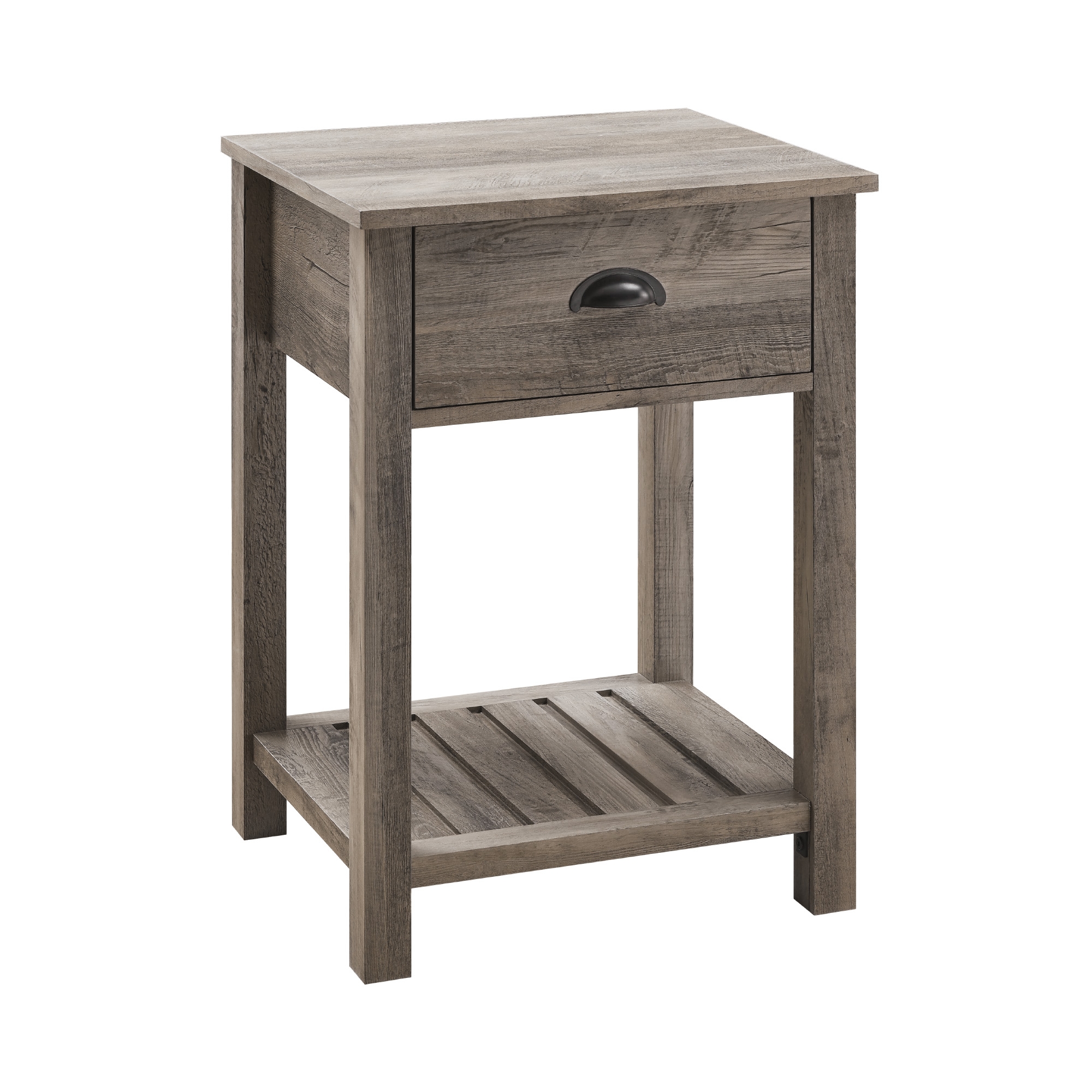 18" Country Single Drawer Nightstand - Grey Wash - Image 0