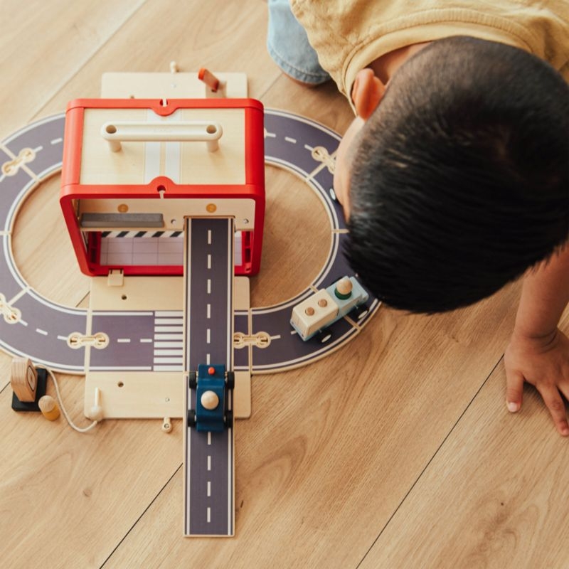 Wonder & Wise by Asweets Wooden Toddler Garage with Cars Toy - Image 6