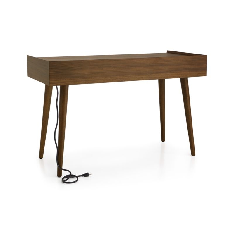 Tate Desk with Power Outlet, Walnut, 48" - Image 2