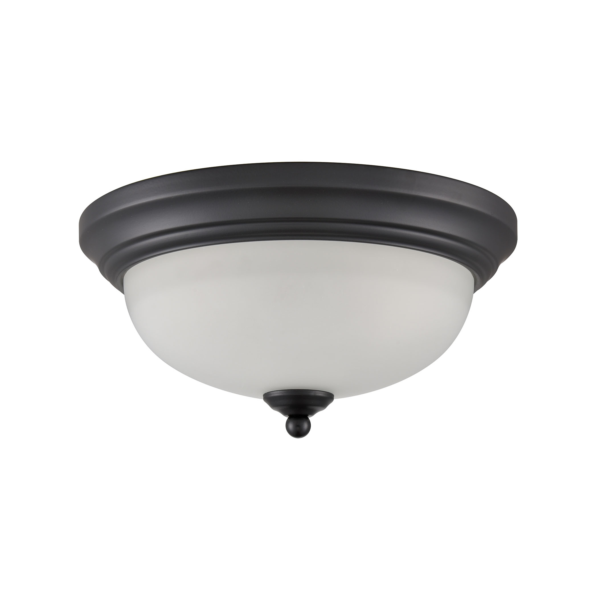 Basics 11'' Wide 2-Light Flush Mount - Black - Image 1