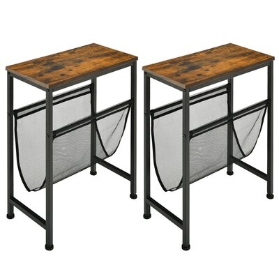 17 Stories 2pcs Narrow End Table With Holder Sling Industrial Accent Console Table - Image 0
