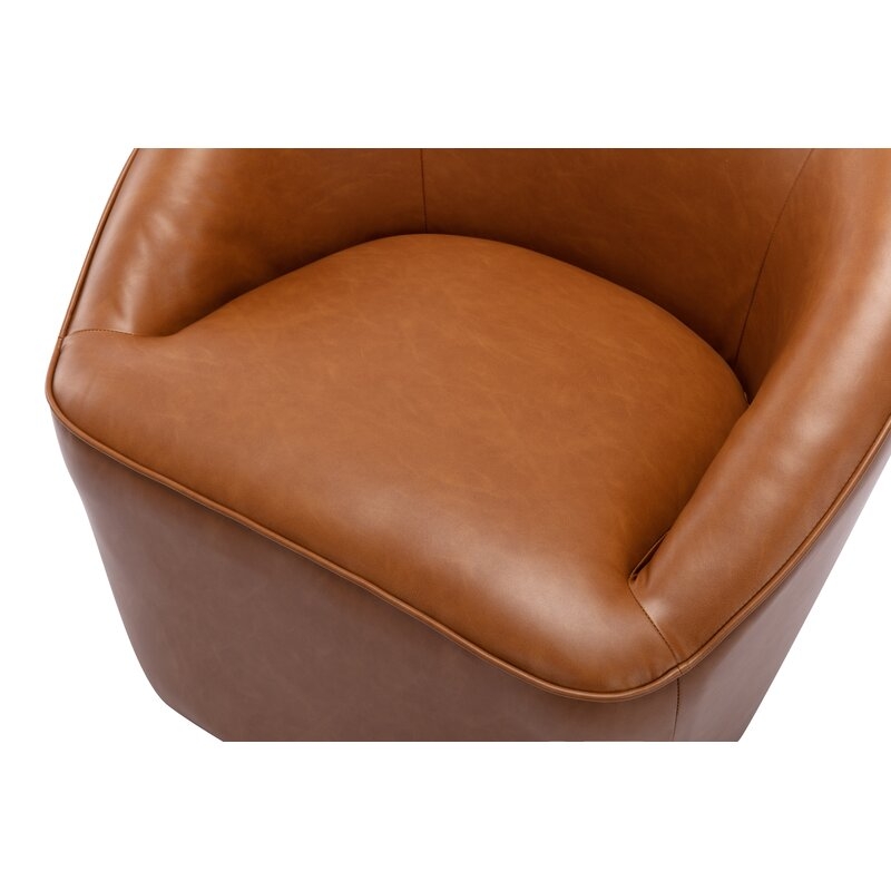 Gregory Vegan Leather Swivel Barrel Chair - Image 5