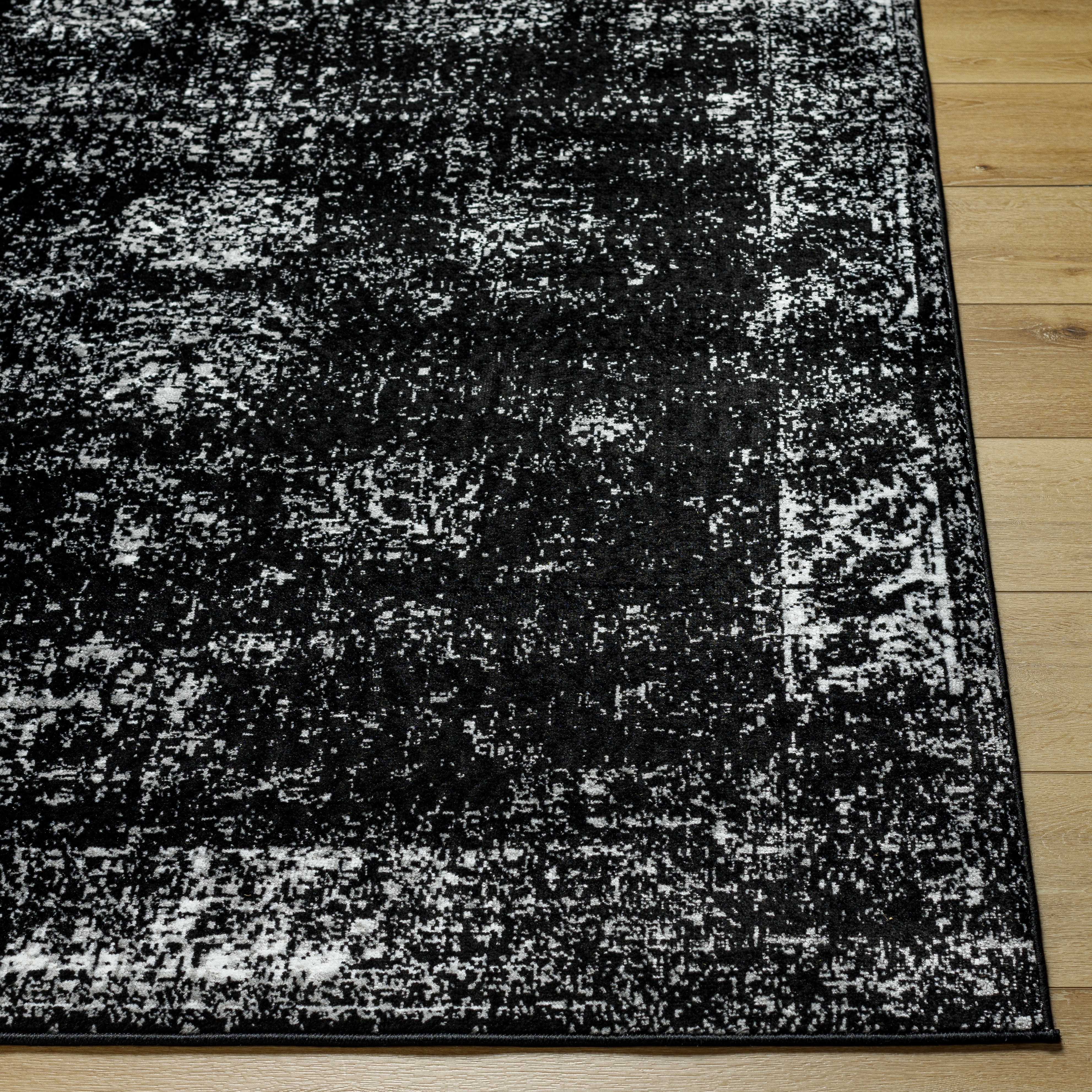 Monte Carlo Black Indoor 8'10" x 12' Machine Woven Rug - Image 2