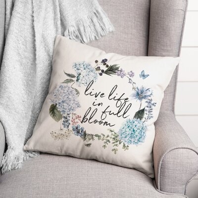Alvara Live Life in Full Bloom Square Pillow Cover & Insert - Image 0