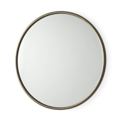 Gitano 35.8l X 1.0w X 35.8h Small Black Metal Round Wall Mirror - Image 0
