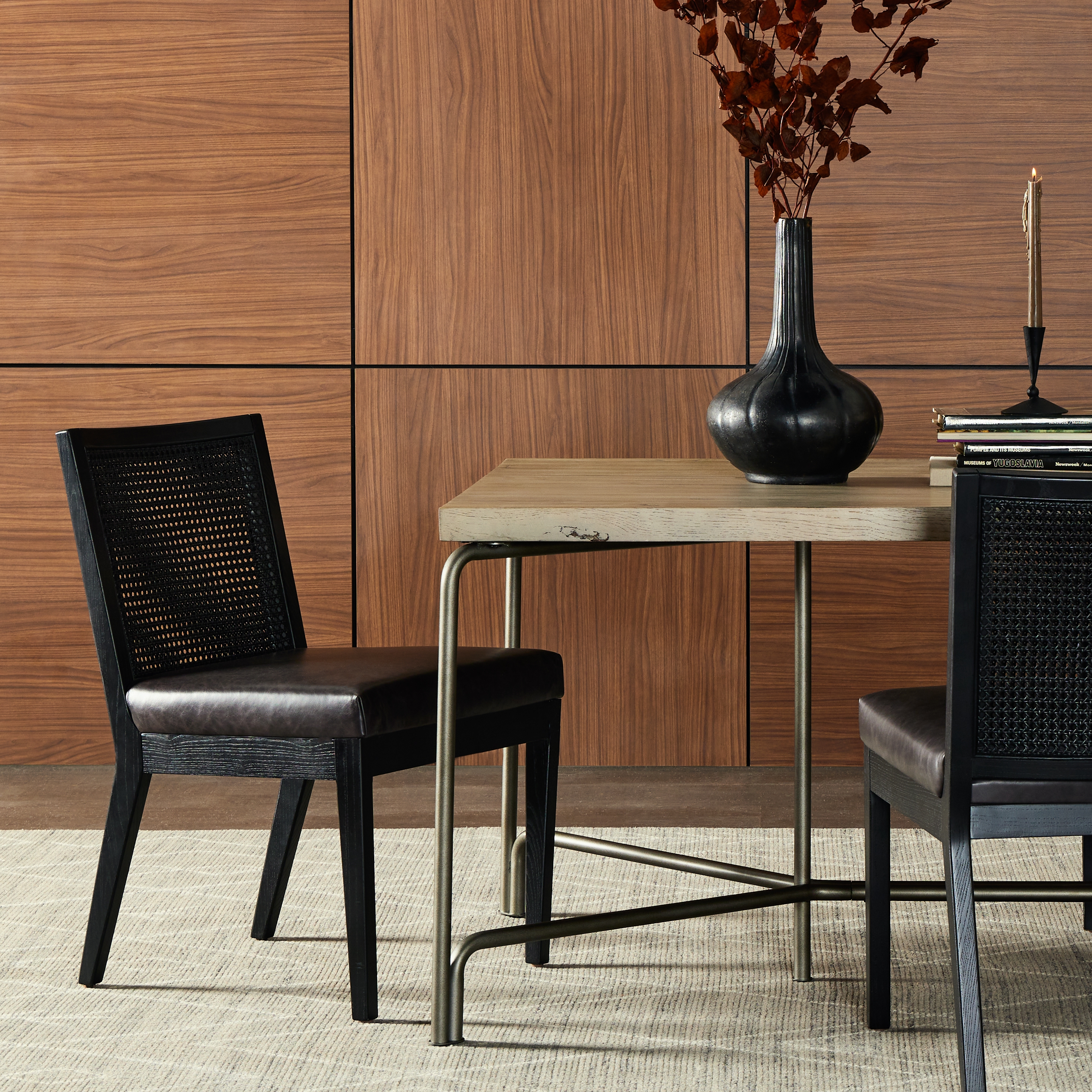 Antonia Cane Armless Dining Chair - Sonoma Black - Image 11
