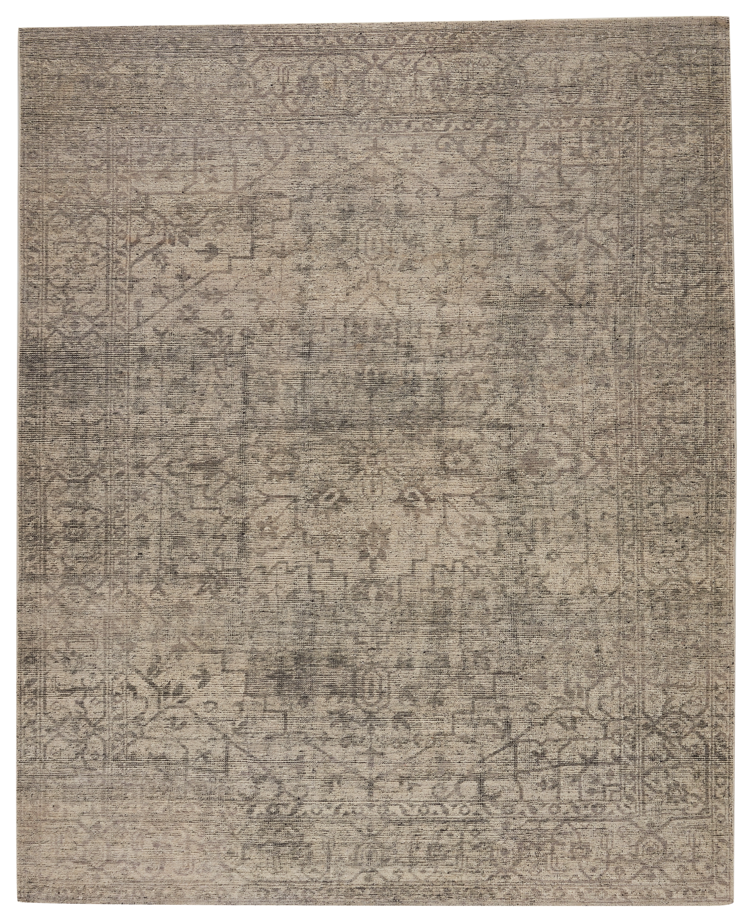 Camber Hand-Knotted Medallion Gray/ Cream Area Rug (6'X9') - Image 0