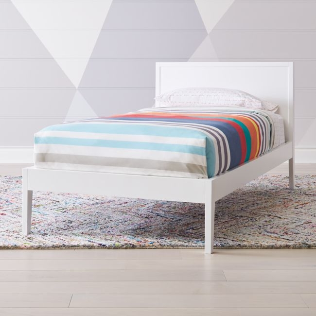 Ever Simple White Wood Kids Twin Bed - Image 1