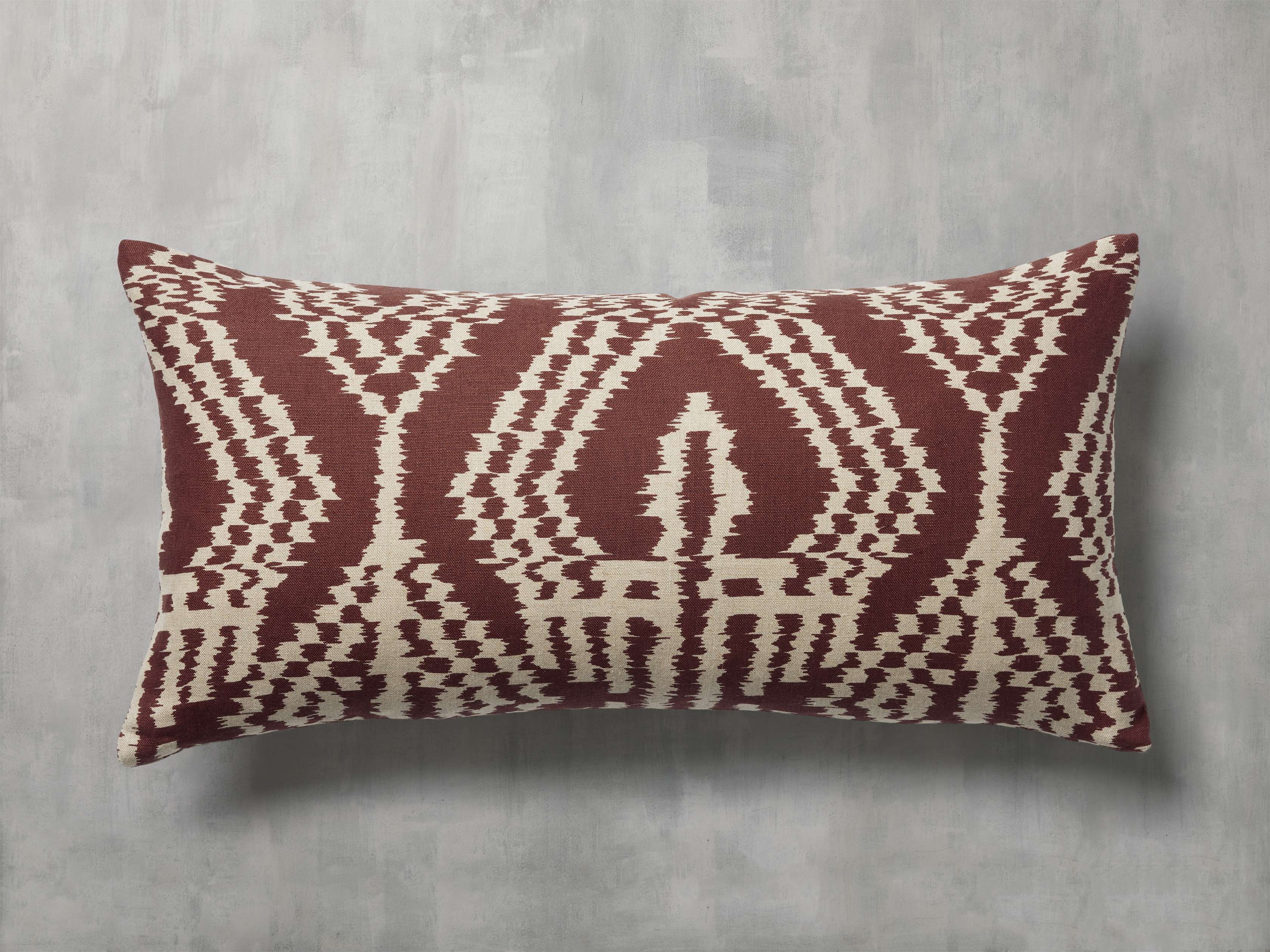 Akari Lumbar Pillow in Cotton Red  Madder - Image 0