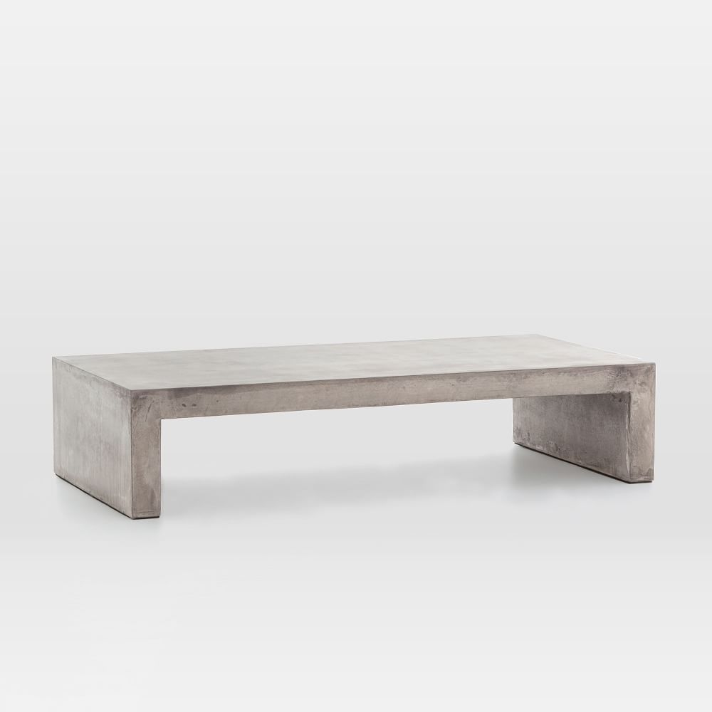Concrete Waterfall 60" Outdoor Rectangle Coffee Table - Image 0