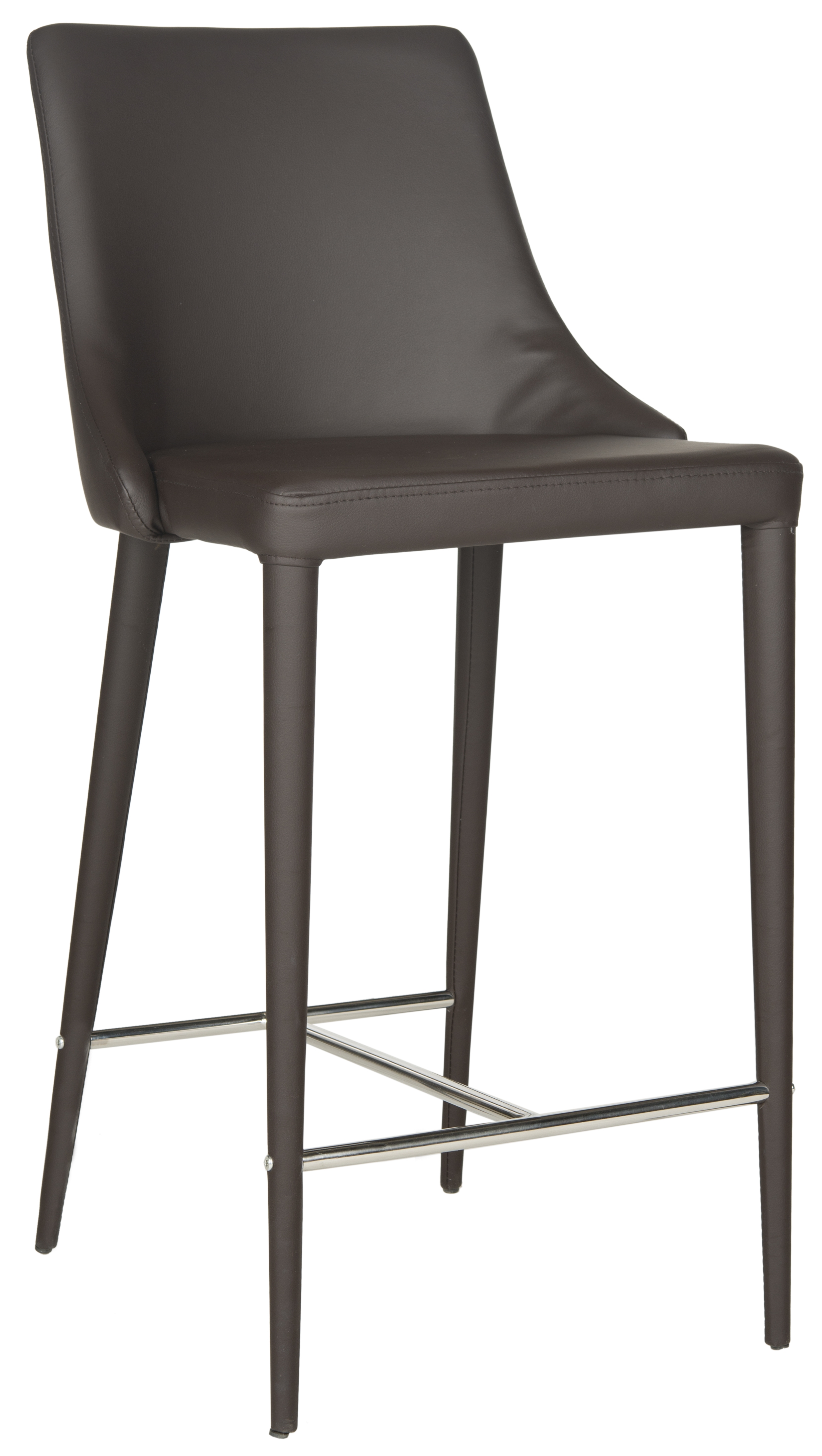 Summerset Counter Stool - Brown/Chrome - Safavieh - Image 2