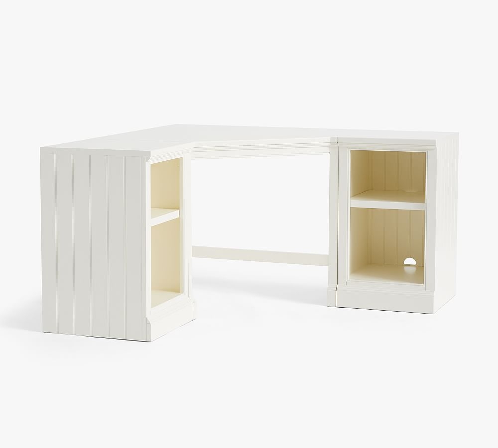 Aubrey Corner Desk with Bookcases, Dutch White - Image 0