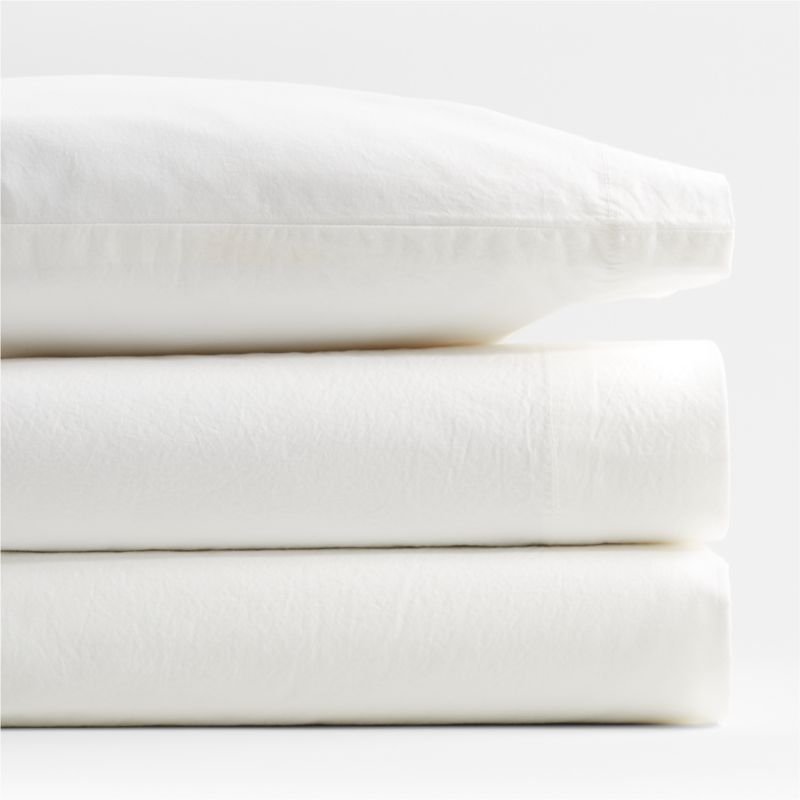 Cozy Cloud Pampas Ivory Washed Organic Cotton Toddler Sheet Set - Image 3