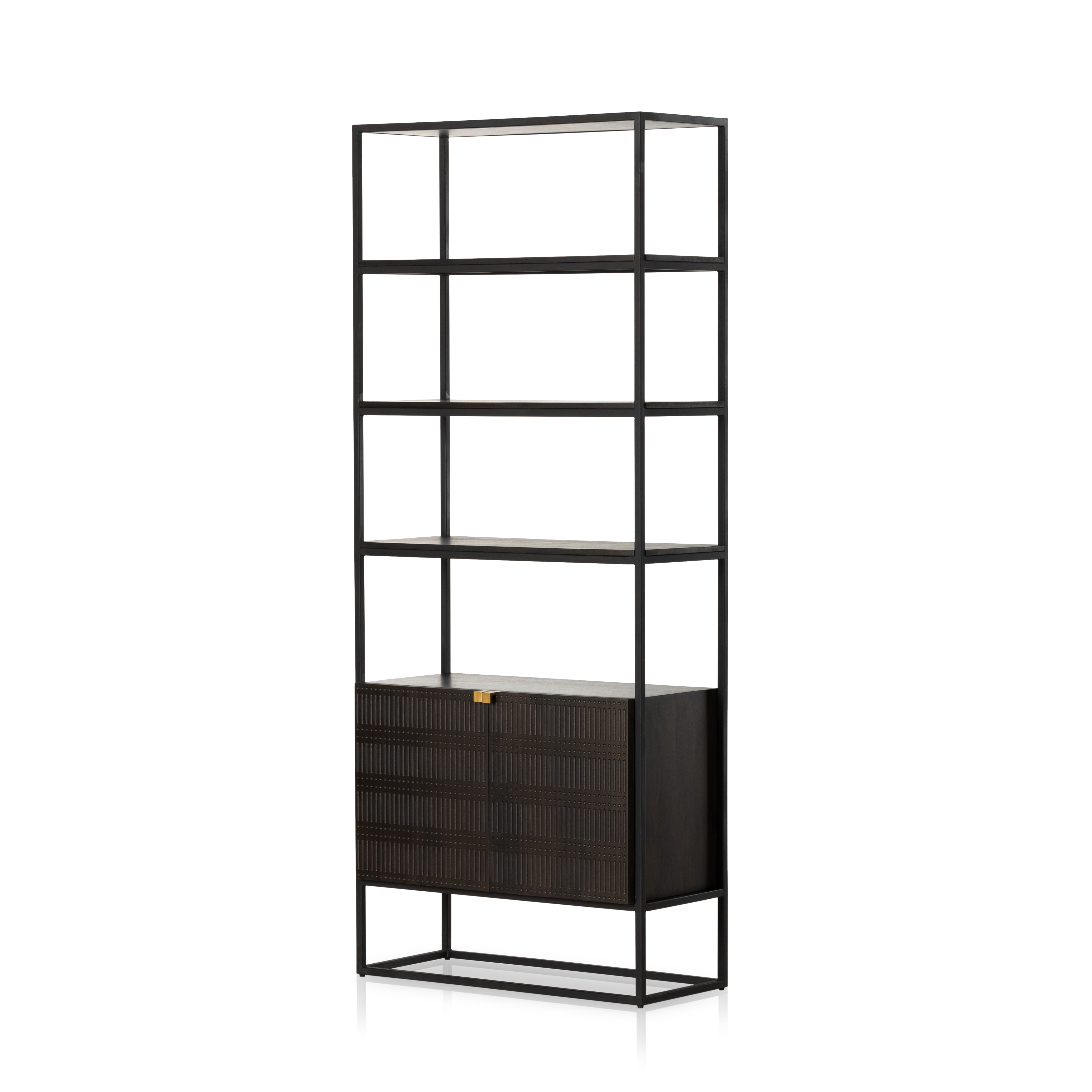 Kelby Bookcase-Carved Vintage Brown - Image 0