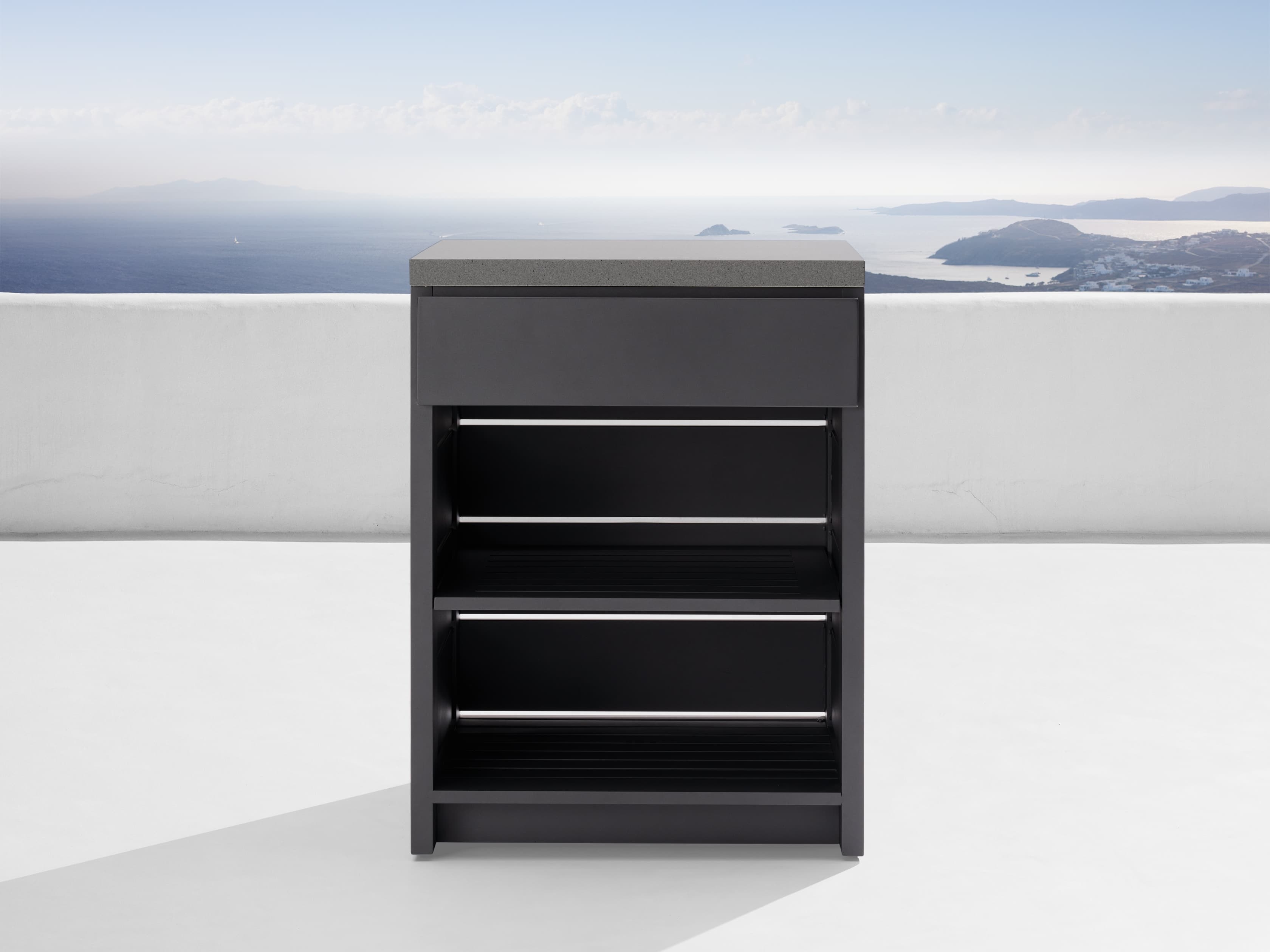 Outdoor Modular Kitchen One Drawer Cabinet Aluminum in White - Image 0