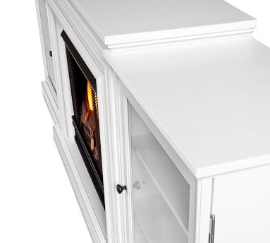 Frederick Electric Fireplace Media Cabinet, White - Image 2