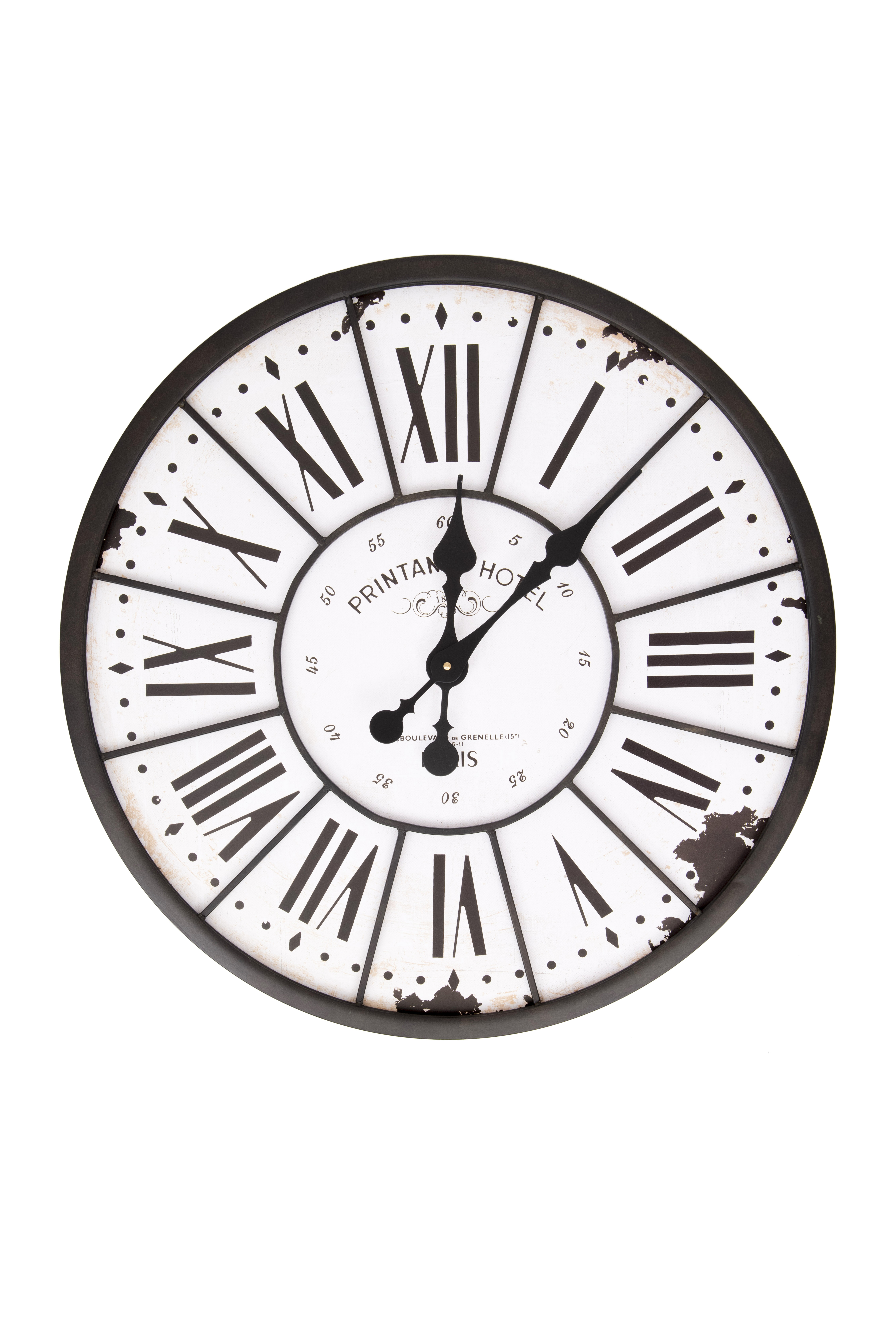 Turn of The Century Style Metal and Wood Wall Clock - Image 0