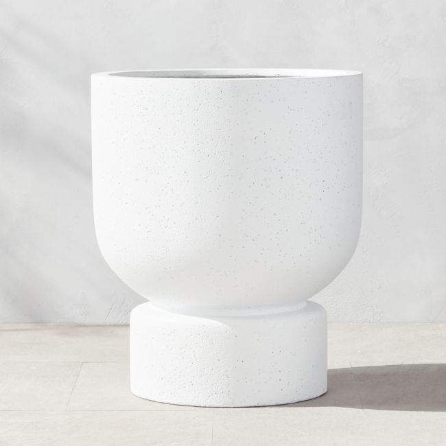 Flatform White Cement Indoor/Outdoor Planter Medium - Image 0