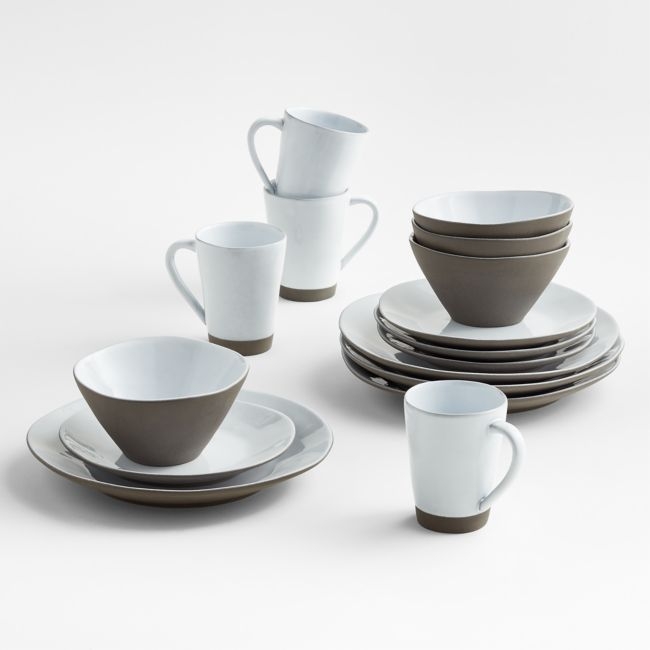 Marin White Recycled 16-Piece Dinnerware Set - Image 0