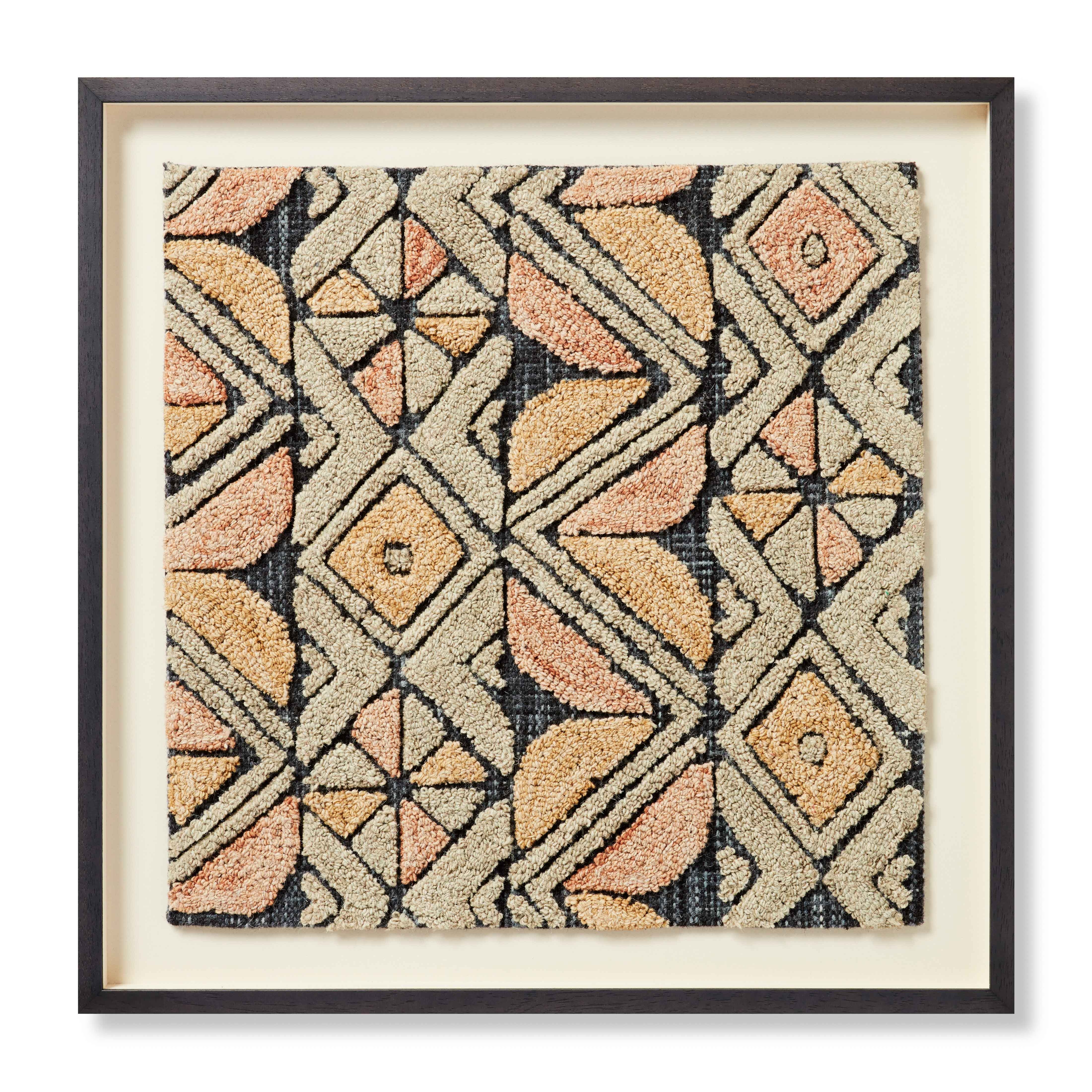 WOOD FRAME BANDU GREEN / MULTI 2'-4" x 2'-4" WALL ART - Image 0