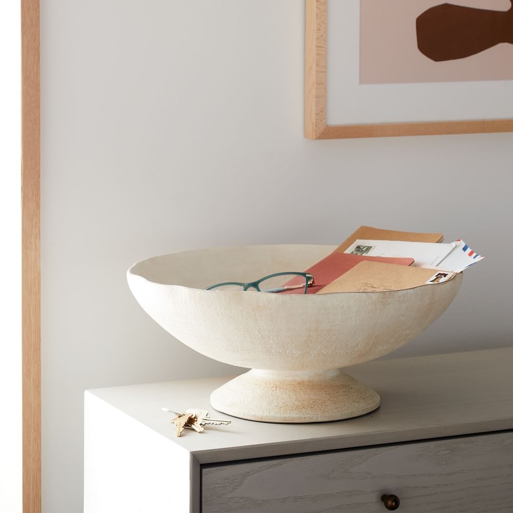 Rustic Centerpiece Bowl, White, Large - Image 0