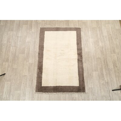 One-of-a-Kind Odessa Hand-Knotted New Age Beige/Brown 4' x 6'3" Wool Area Rug - Image 0