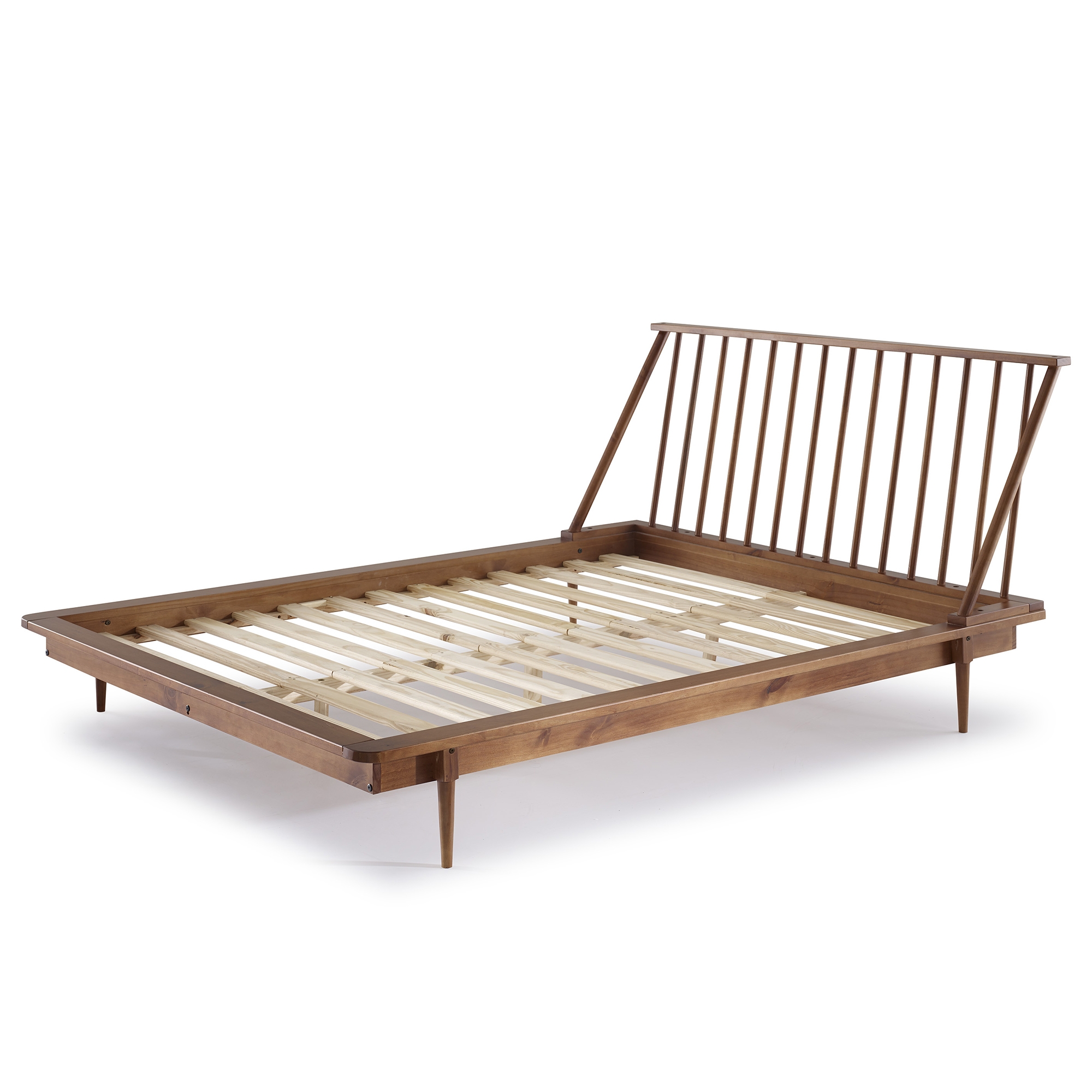 Modern Wood Queen Spindle Bed - Caramel - Image 0