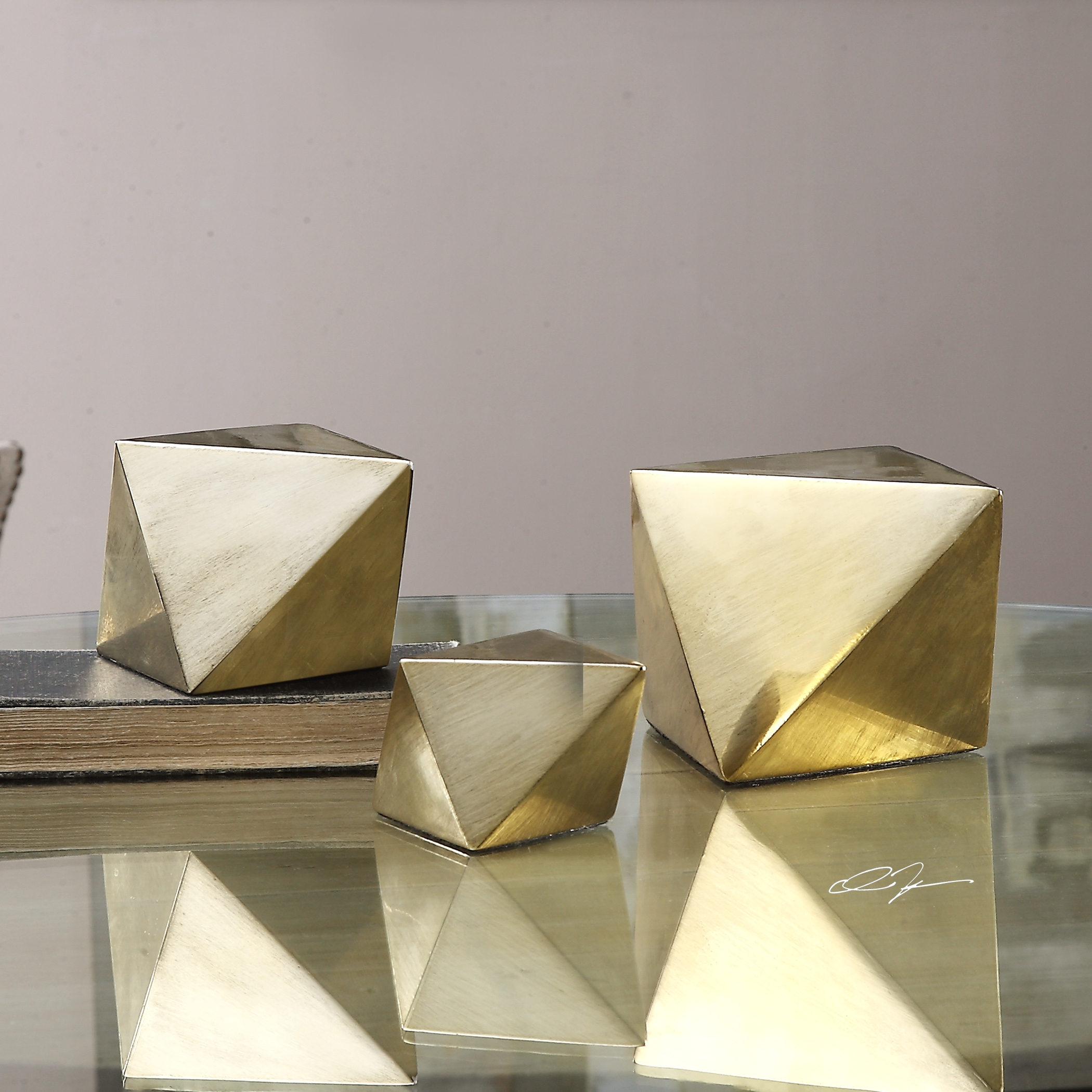Rhombus Champagne Accents Set/3 - Image 1