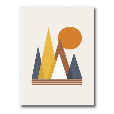 Mountain Abstract And Sun - Modern Canvas Wall Art Print-FDP35898 - Image 0
