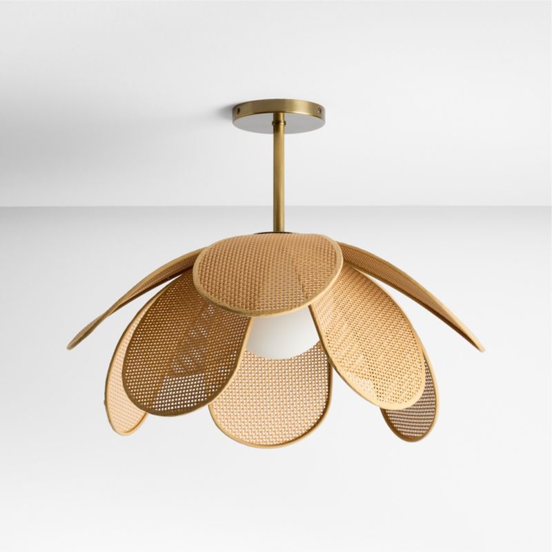 Marisol Rattan Kids Flush Mount Ceiling Light - Image 1