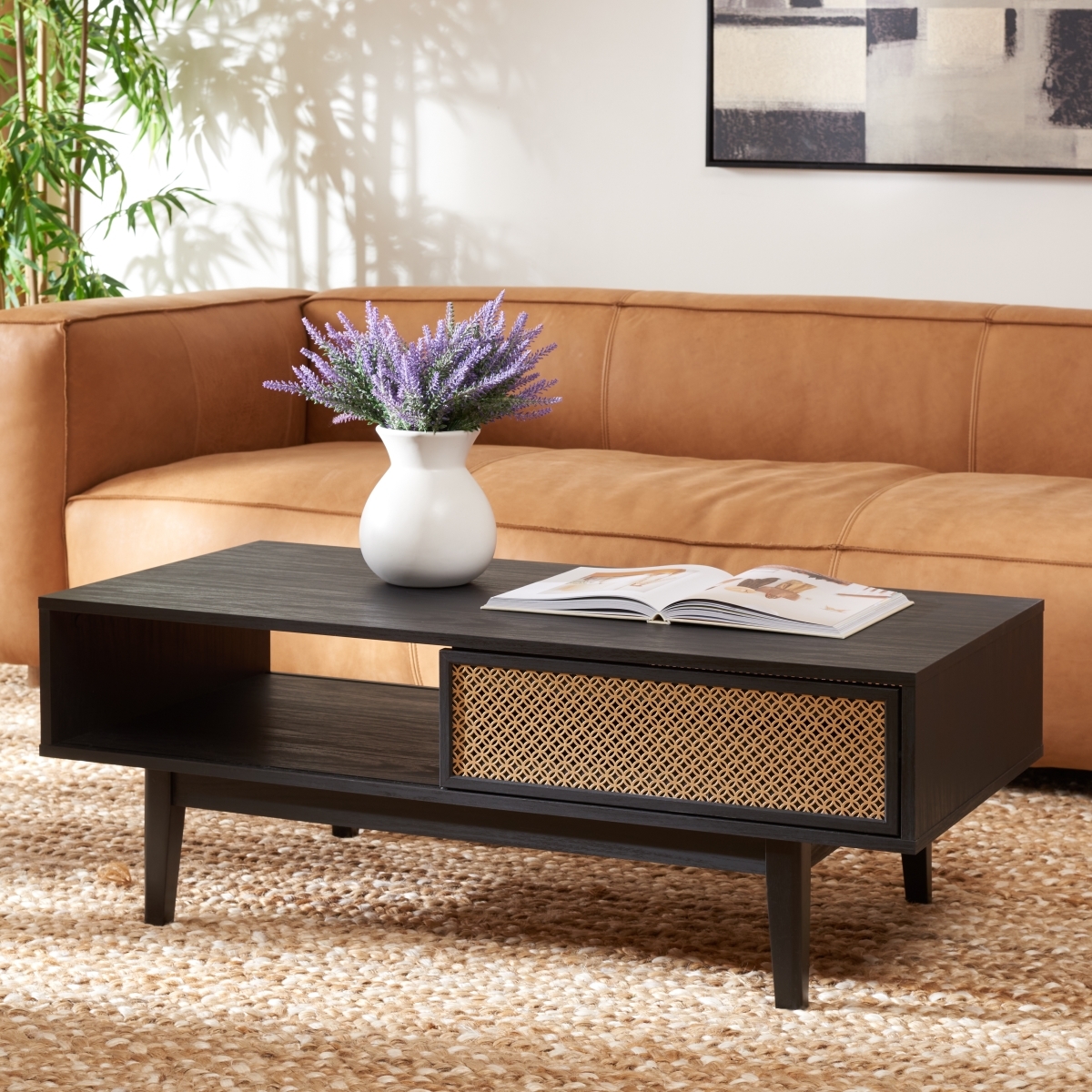 Ceu 2 Door Coffee Table - Black / Gold - Safavieh - Image 1