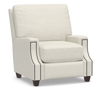 James Square Arm Upholstered Recliner, Down Blend Wrapped Cushions, Performance Boucle Oatmeal - Image 0