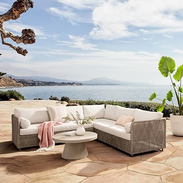 Coastal Outdoor 99 in 3-Piece L-Shaped Sectional, Silverstone - Image 1