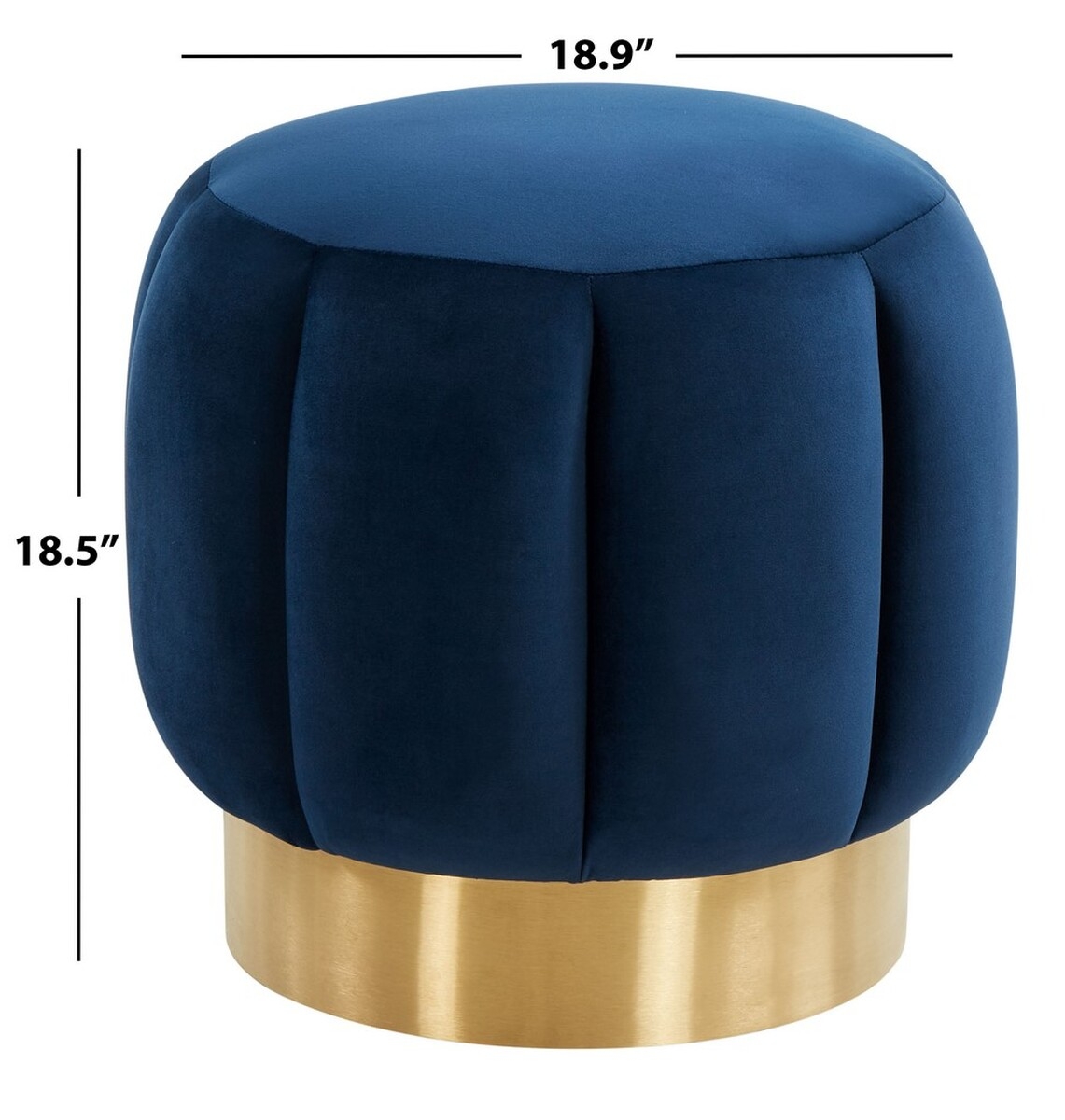 Maxine Channel Tufted Ottoman - Navy - Image 3