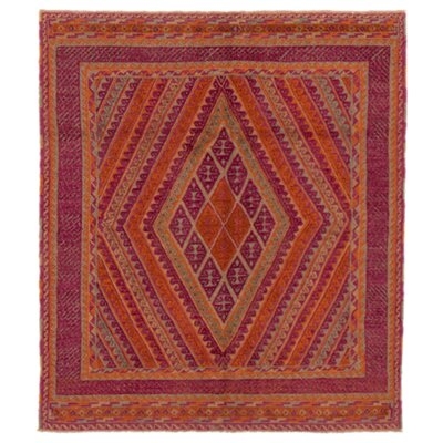Hand-Knotted Tajik Purple Wool Rug 5'1" X 5'10" - Image 0