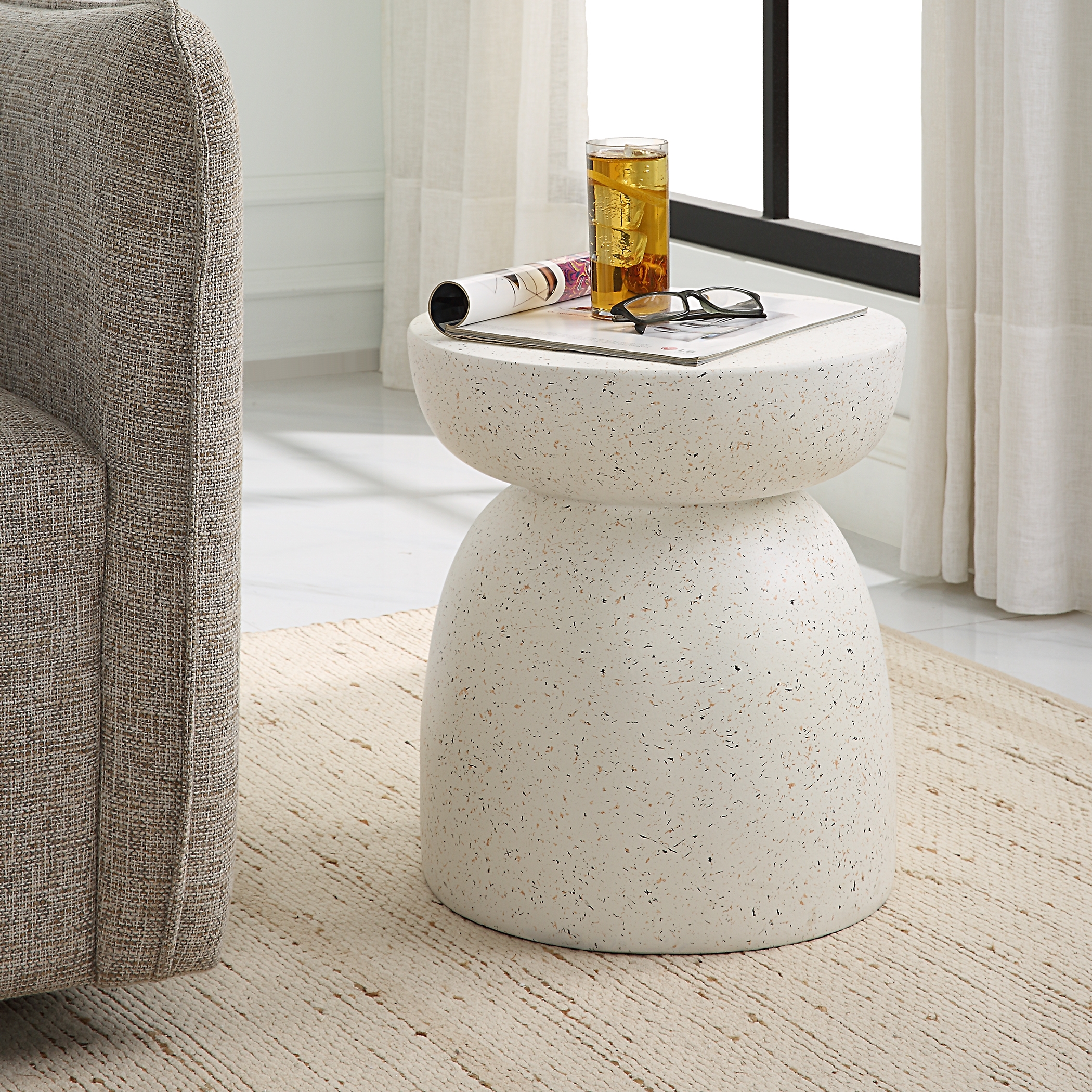 Inhale Cast White Accent Table - Image 2