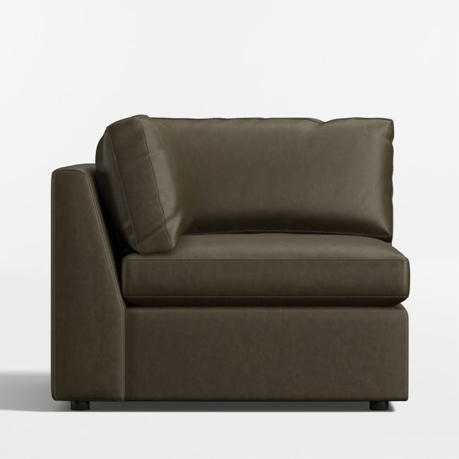 Aris Leather Corner Chair Sectional Piece - Image 0
