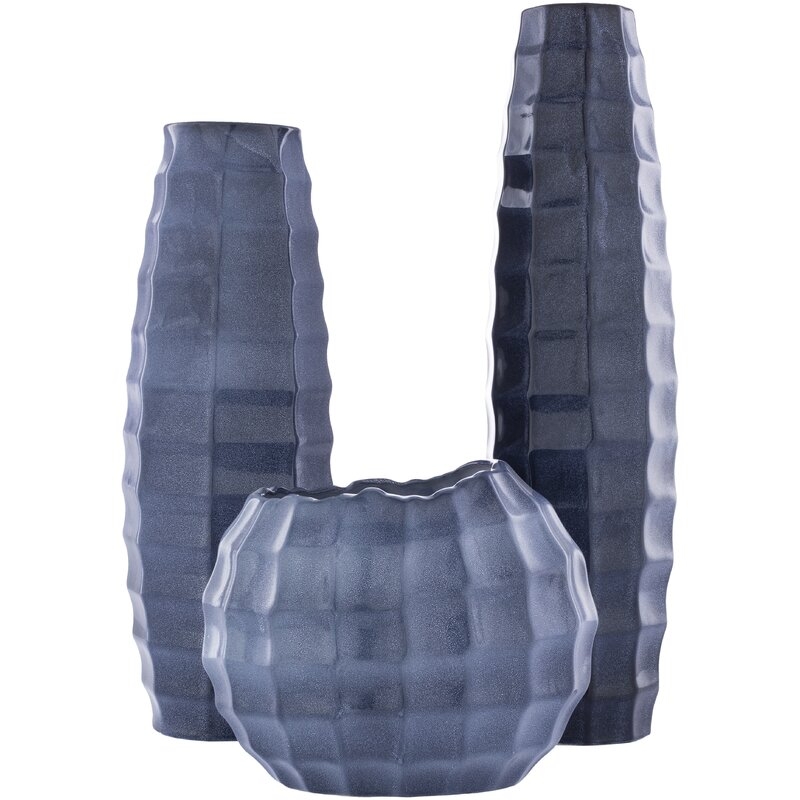 Blue 16.35'' Indoor / Outdoor Ceramic Table Vase Color: Blue - Image 0