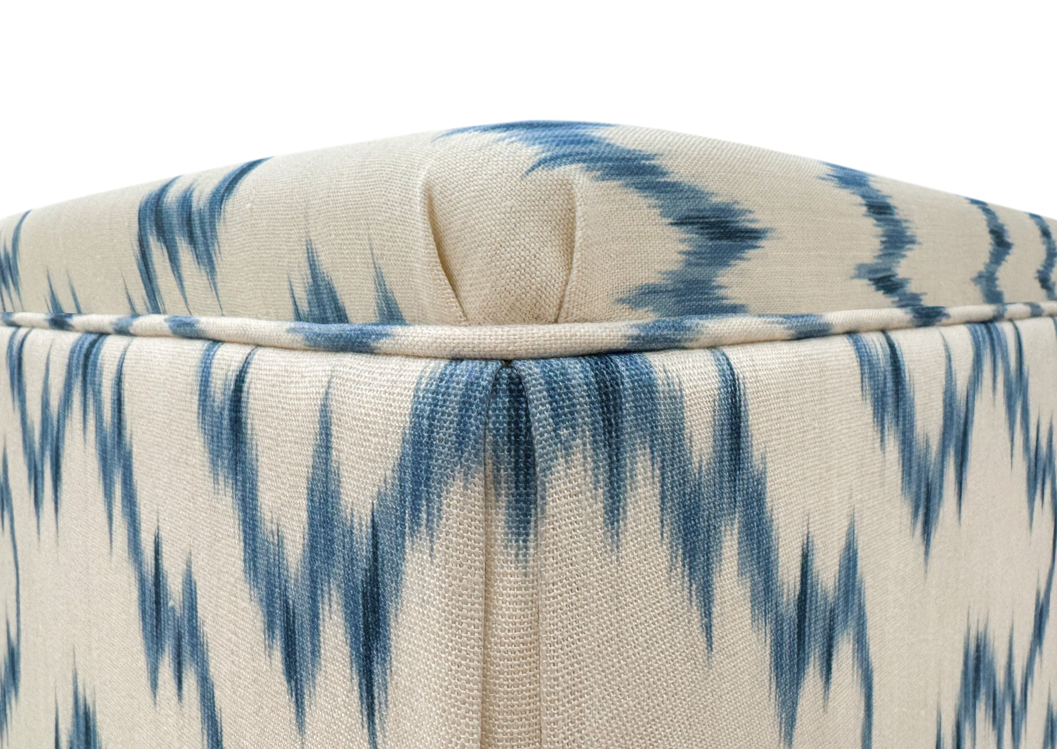 THE SKIRTED OTTOMAN :: MALLORCAN IKAT | LEE JOFA - Skirted Ottoman / BACKORDER Camel - Image 5