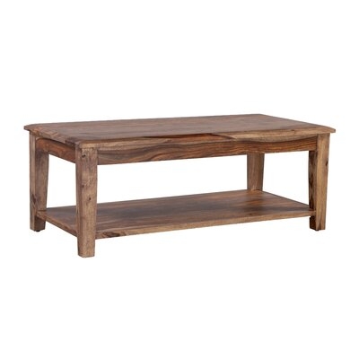 Clermont Solid Wood Floor Shelf Coffee Table with Storage - Image 0