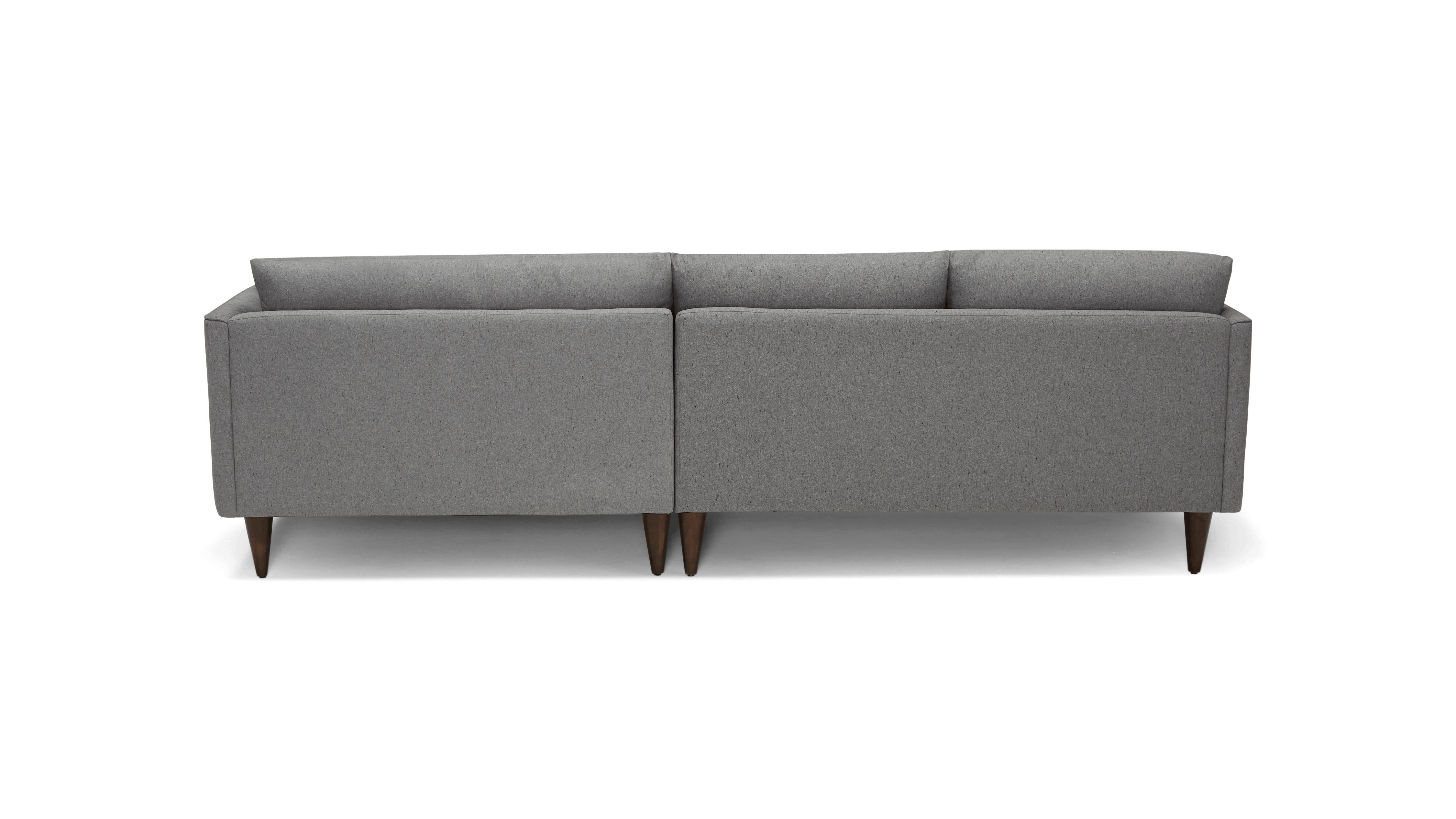 Gray Lewis Mid Century Modern Sectional - Essence Ash - Mocha - Right - Cone - Image 4